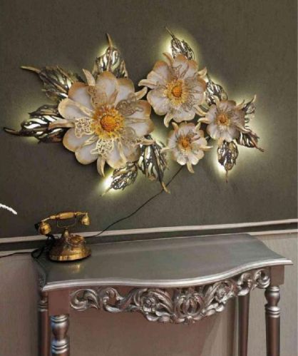 Metal Japanese Flower LED Wall Art Frame