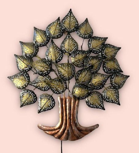 Metal Larch Green Tree LED Wall Decor Frame