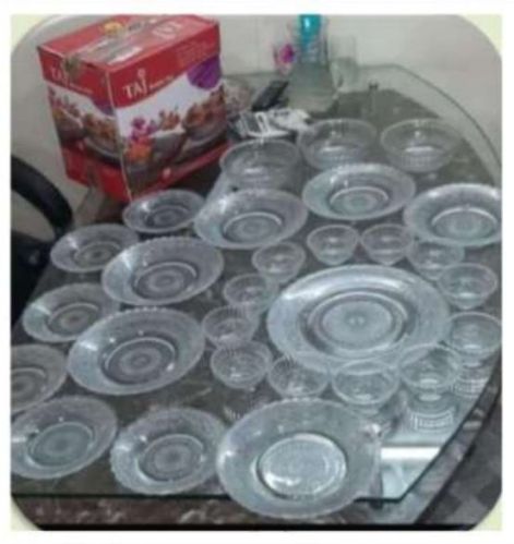 Plain Glass Dinner Set, Size : Standard
