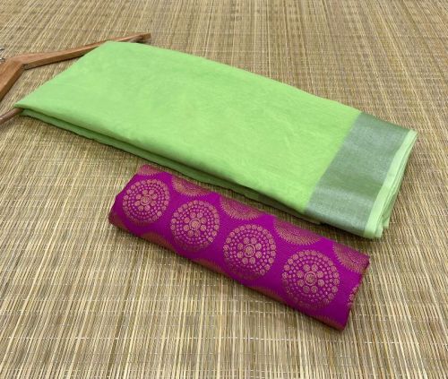 Unstitched Plain Cotton Saree Collection, For Easy Wash, Dry Cleaning, Anti-Wrinkle, Shrink-Resistant