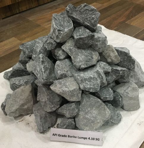 4.10SG API Grade Barite Lumps, Color : Grey, Density : Minimum