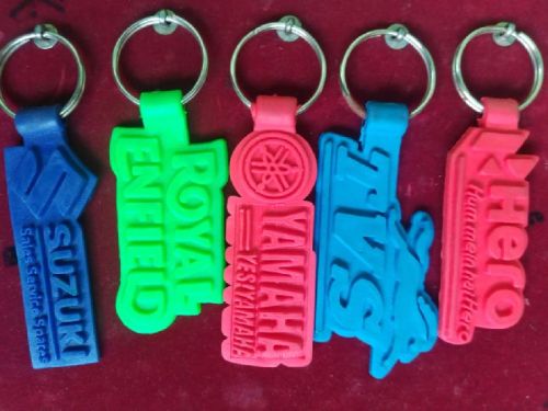 Polished Printed Rubber Keychains, Shape : Multishape