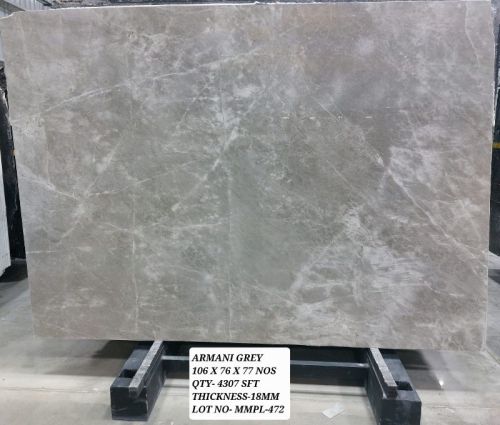 Polished Armani Grey Marble Stone, Size : 106X76X77 NOS