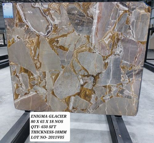 Polished Enigma Glacier Marble Stone, Size : 80X65X18 Nos