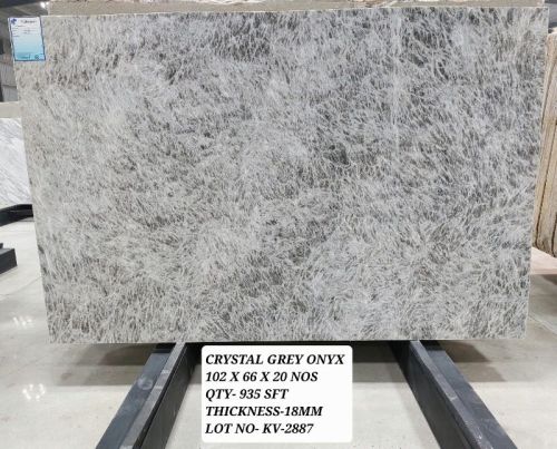 Polished Grey Onyx Marble Stone, Size : 102X66X20 Nos