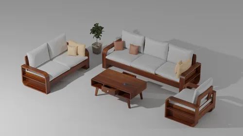 6 Seater Wooden Sofa Set With Coffee Table
