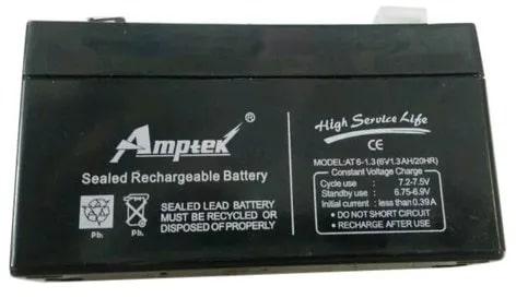6V1.3AH Amptek Battery, For Industrial, Certification : ISI Certified