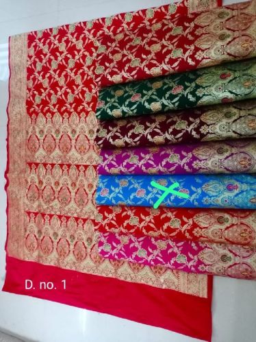 Semi Katan Handloom Banarasi Saree Jall, Feature : Dry Cleaning