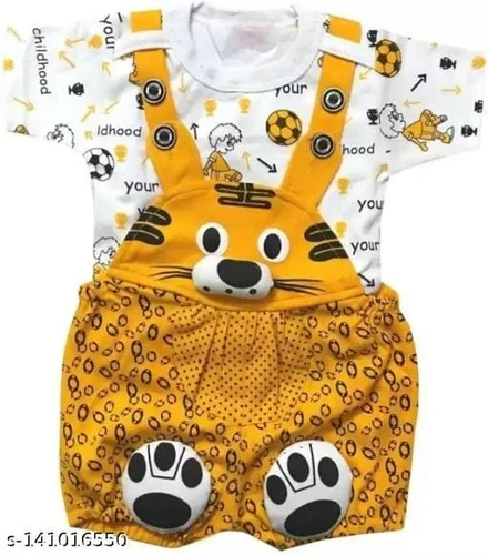 Multicolor Dungaree Half Sleeves Dress, Gender : Boy