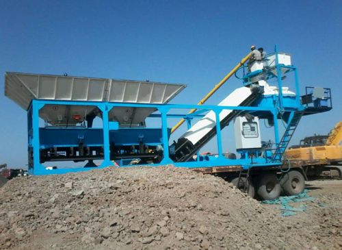 Mechanical Semi Automatic Mobile Concrete Batch Plant