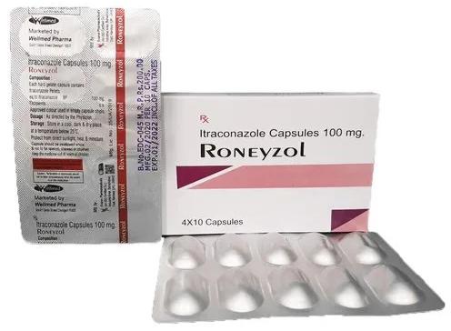 Itraconazole 100mg Capsules, Packaging Size : 4*10 Alu Lau