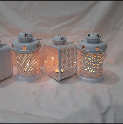 Plain Iron T-light Lantern, For Decoration, Wedding, Festivals, Technics : Hand Made, Machine Made