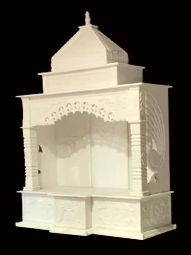 Polished Plain White Marble Temple