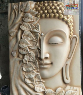 Rectangular According Design Deco Paint Carved Fiber Wall Sculptures, For Interior Decor, Style : Religious