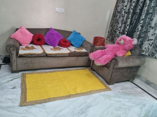 Handmakers Plain Jute Carpet & Rugs, Color : yellow