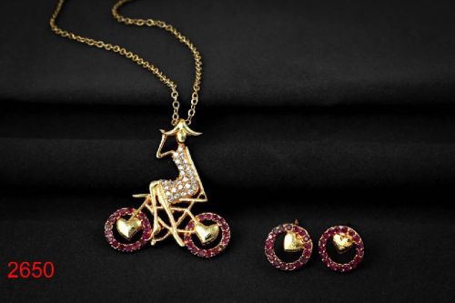 Regaliaz Polished Gold AD Cycle Pendant, Occasion : Part Wear