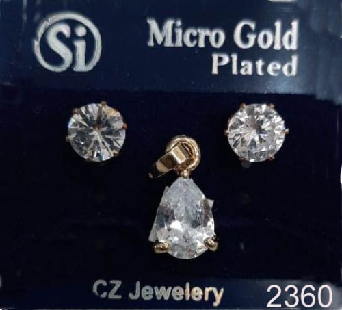 Gold Plated AD Drop Pendant Set