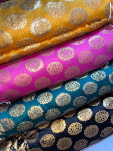 Printed Jacquard Brocade Fabric, For Garments, N.A, Packaging Type : Roll