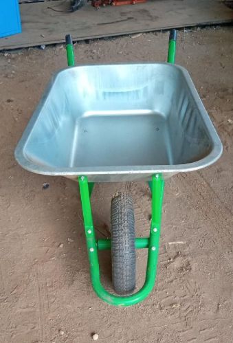 Black Galvanised Single Wheel Barrow, For Cleaning Purpose, Feature : Light Weight, Rust Proof