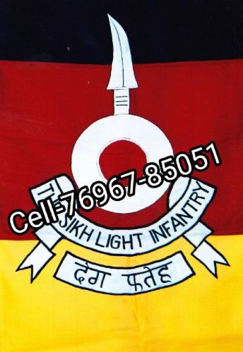 Sikh Light Infantry Regiment Flag, For General Use, Size : 0.5x04Ft, 10x6Ft