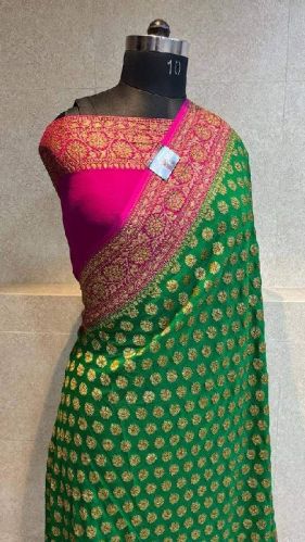 Full Sleeves 100 Percent Pure Silk Saree, Age Group : Girls