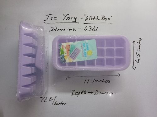 Rectangular Ice Cube Tray With Box, Pattern : Plain