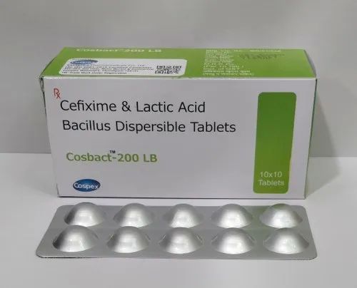 Cefixime 200mg & Lactic Acid Bacillus Dispersible Tablet