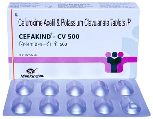 Cefuroxime (axetil)500mg Clavulanic Acid Tablet, For Pharmaceuticals, Clinical, Personal, Hospital