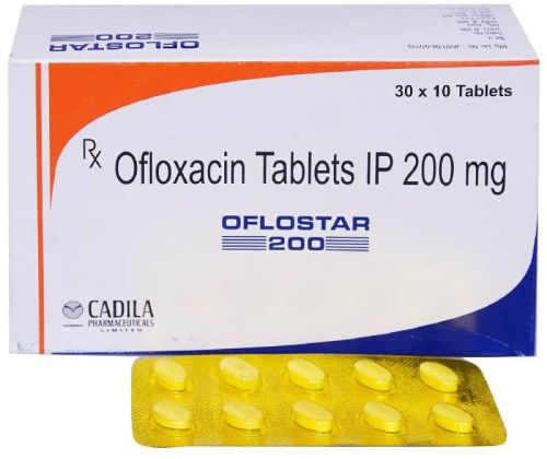 Ofloxacin 200mg Tablet, For Pharmaceuticals, Clinical, Personal, Hospital, Grade Standard : Medicine Grade