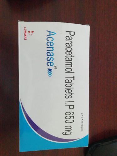 ACENASE Paracetamol 650 Tablets, For Hospital, Grade : Medicine Grade