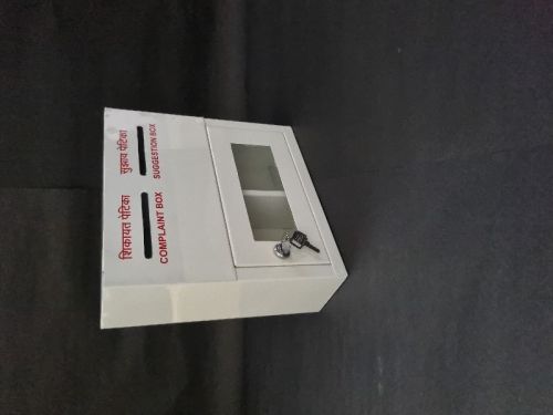Square Metal Complaint Suggestion Box, Color : White