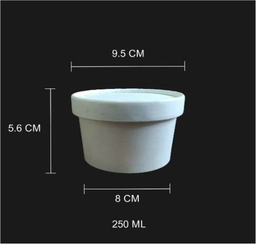 250 ML Paper Container With Lid, For Storage Use, Shape : Round