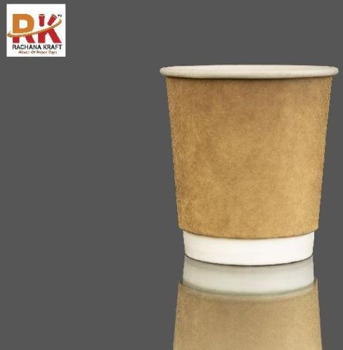 Round 6.5 OZ Double Wall Paper Cup, For Coffee, Tea, Color : Brown