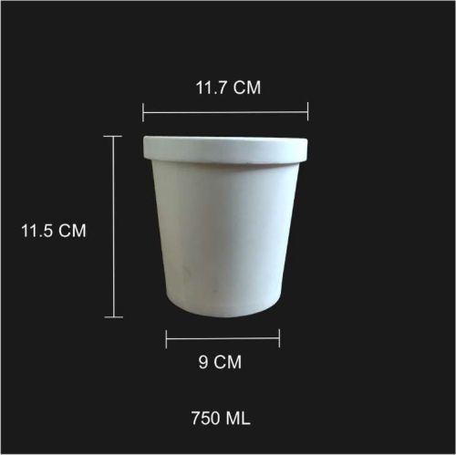 Round 750 ML Paper Container With Lid, For Food Storage, Feature : Disposable, Eco Friendly