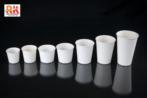 Round White Single Wall Paper Cup, For Coffee, Cold Drinks, Tea