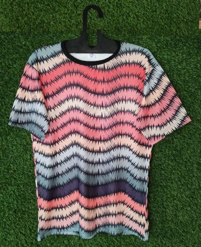 Printed Cotton Ladies Round Neck T-Shirt, Size : M, XL