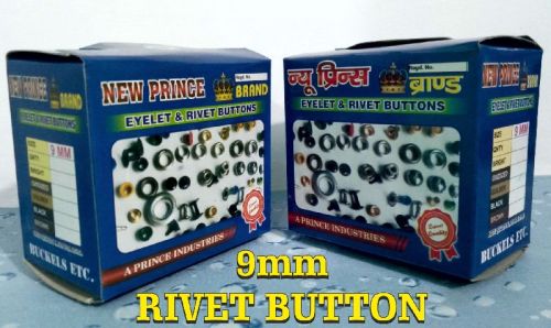 Iron Polished PRINCE RIVET BUTTONS, Color : Black, Silver, Golden
