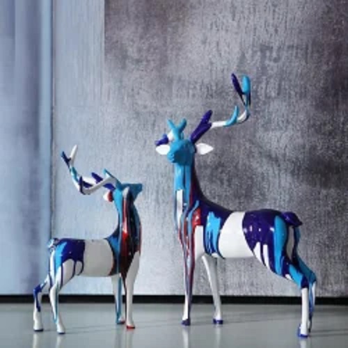 Plain Polished Fiber Deer Statue, For Interior Decor, Home, Garden, Style Type : Antique