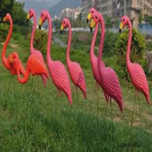 Fiber Flamingo Bird Statue, For Garden, Exterior Decor, Size In Feet : 5X4 Feet