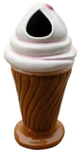 White Fiber Ice Cream Cones Dustbin