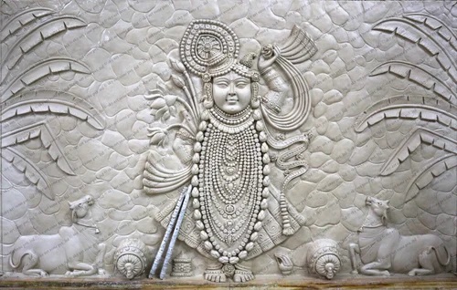 Polished Printed Fiber Shreenathji Wall Mural, Packaging Type : Plastic Bubble