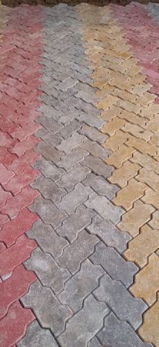 Cement Zig Zag Paver Block, For Flooring, Size : 10x12inch