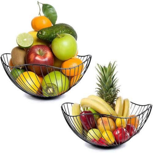 Black Metal Wire Fruit Bowl, For Home, Hotel, Restaurant, Feature : Attractive Designs, Corrosion Proof