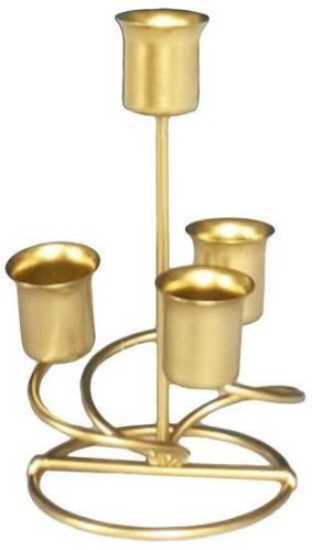 Candlestick Gold Metal Candle Holder, For Dust Resistance, Shiny, Pattern : Plain