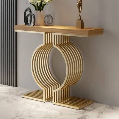 Polished Gold Metal Console Table, For Study Room, Living Room, Home Office, Bed Room, Feature : Termite Proof