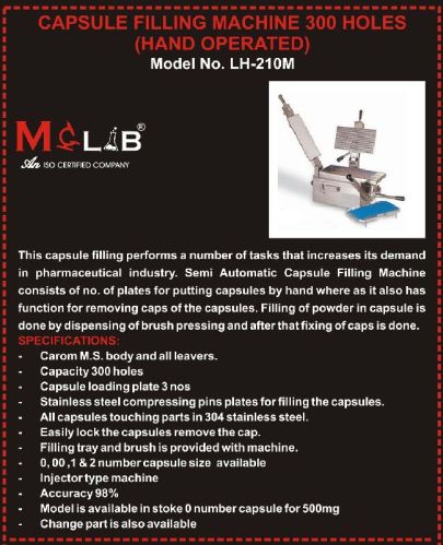 300 Holes Capsule Filling Machine, Color : Grey