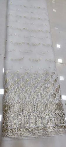 Virat Export Designer Net Embroidered Fabric, Width : 54 Inch