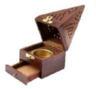 3.5 Inch Sheesham Wood Jali Work Dhoop Stand