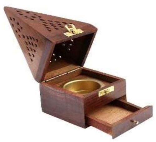 4 Inch Sheesham Wood Jali Work Dhoop Stand