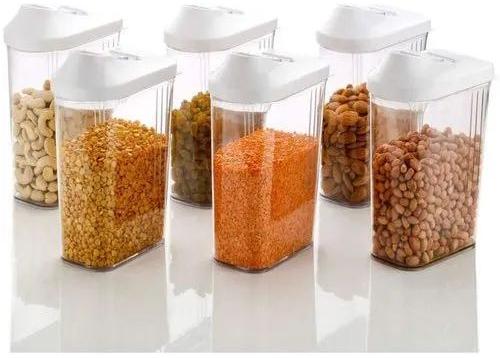 Polished Plastic Pulses Jar, For Spice Storage, Pattern : Plain
